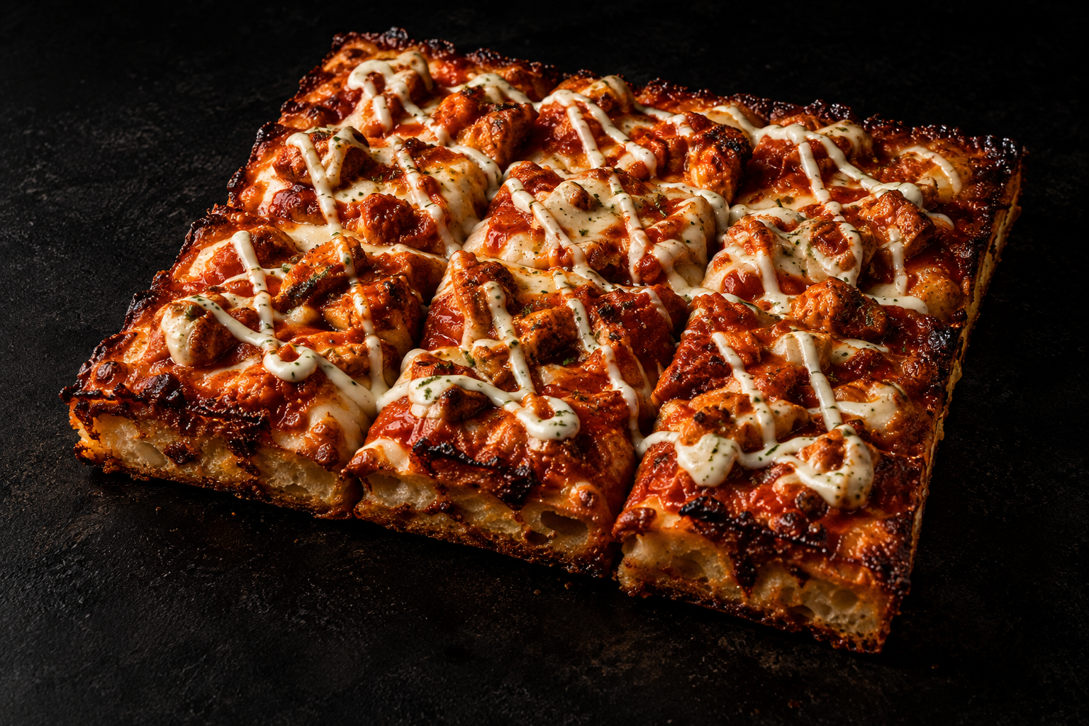 Buffalo chicken limited drop pizza
